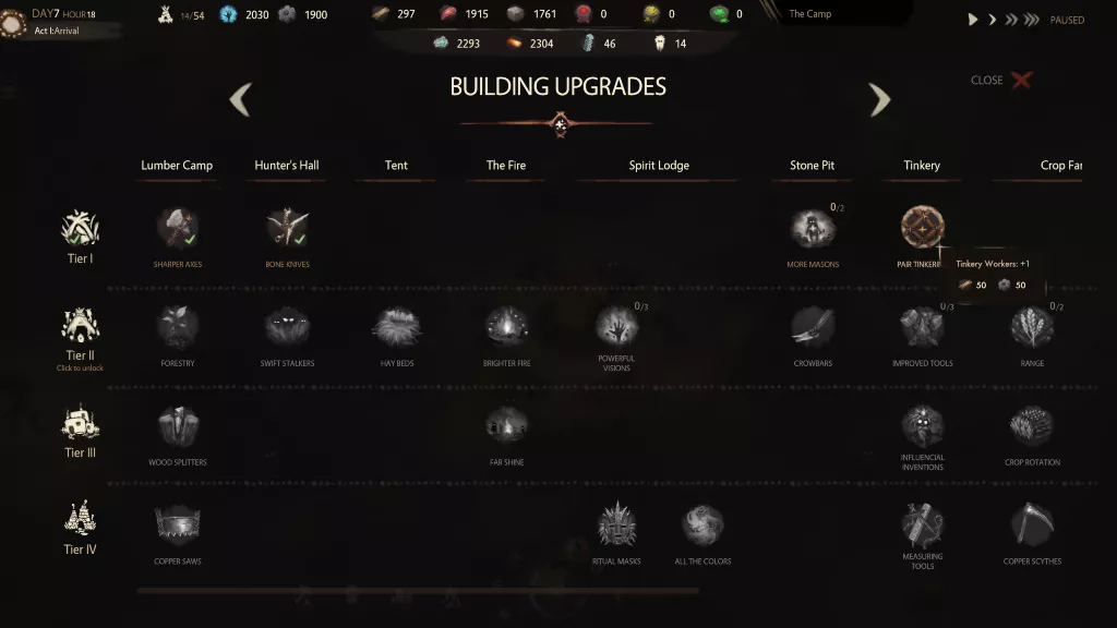 screenshot the tribe must survive building upgrades